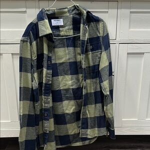 Old Navy Green and Blue Casual Button Down Shirt
